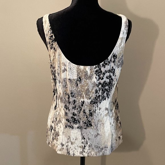Alex Evenings Womens Animal Print Scoop Neck Sleeveless Metallic Embel Top sz XL - Picture 2 of 4